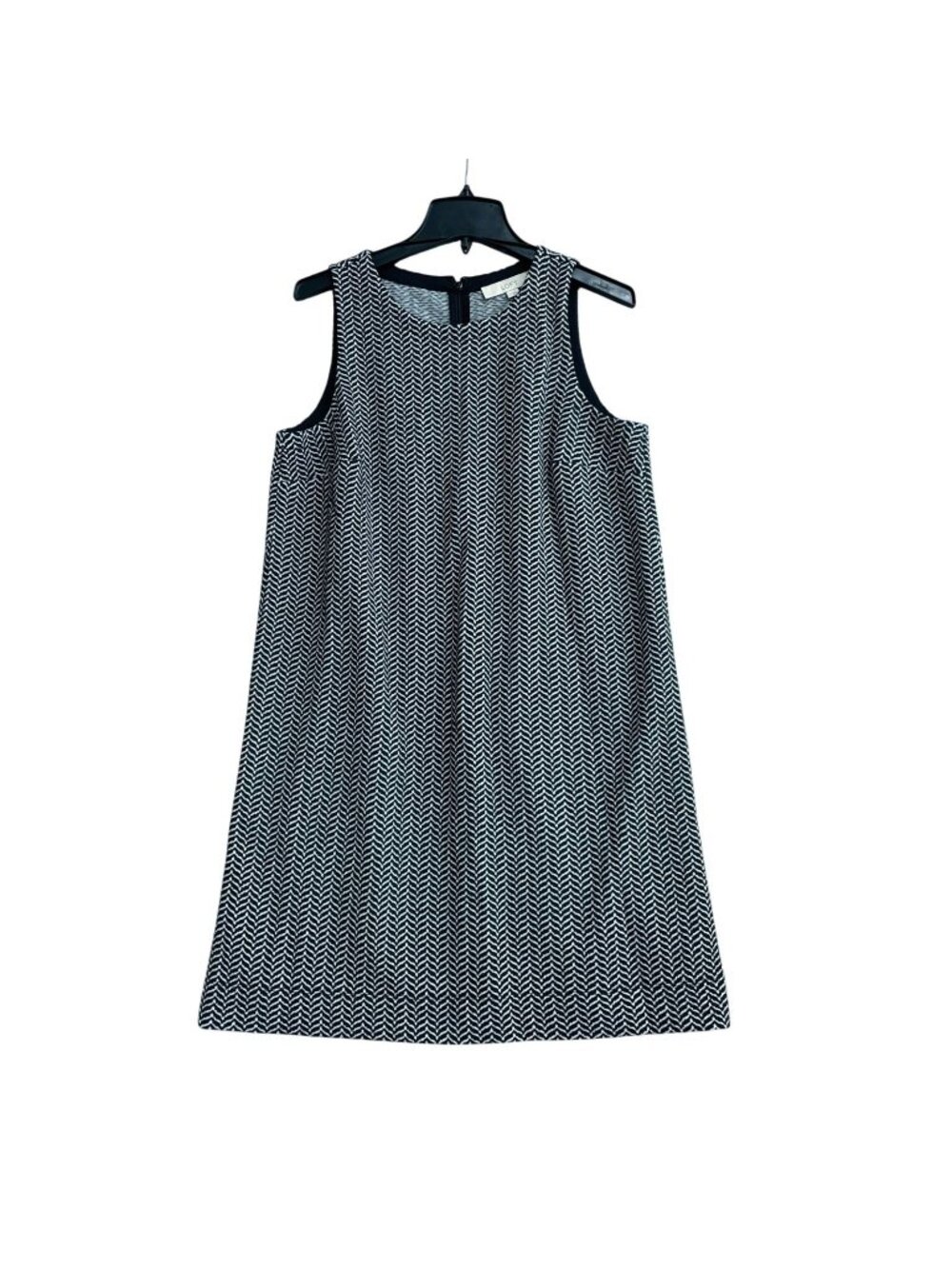 Ann Taylor Loft Women's LP  Tweed Shift Dress Black Sleeveless B1206